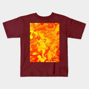 Liquid Hot Lava Marbleized Pattern Kids T-Shirt